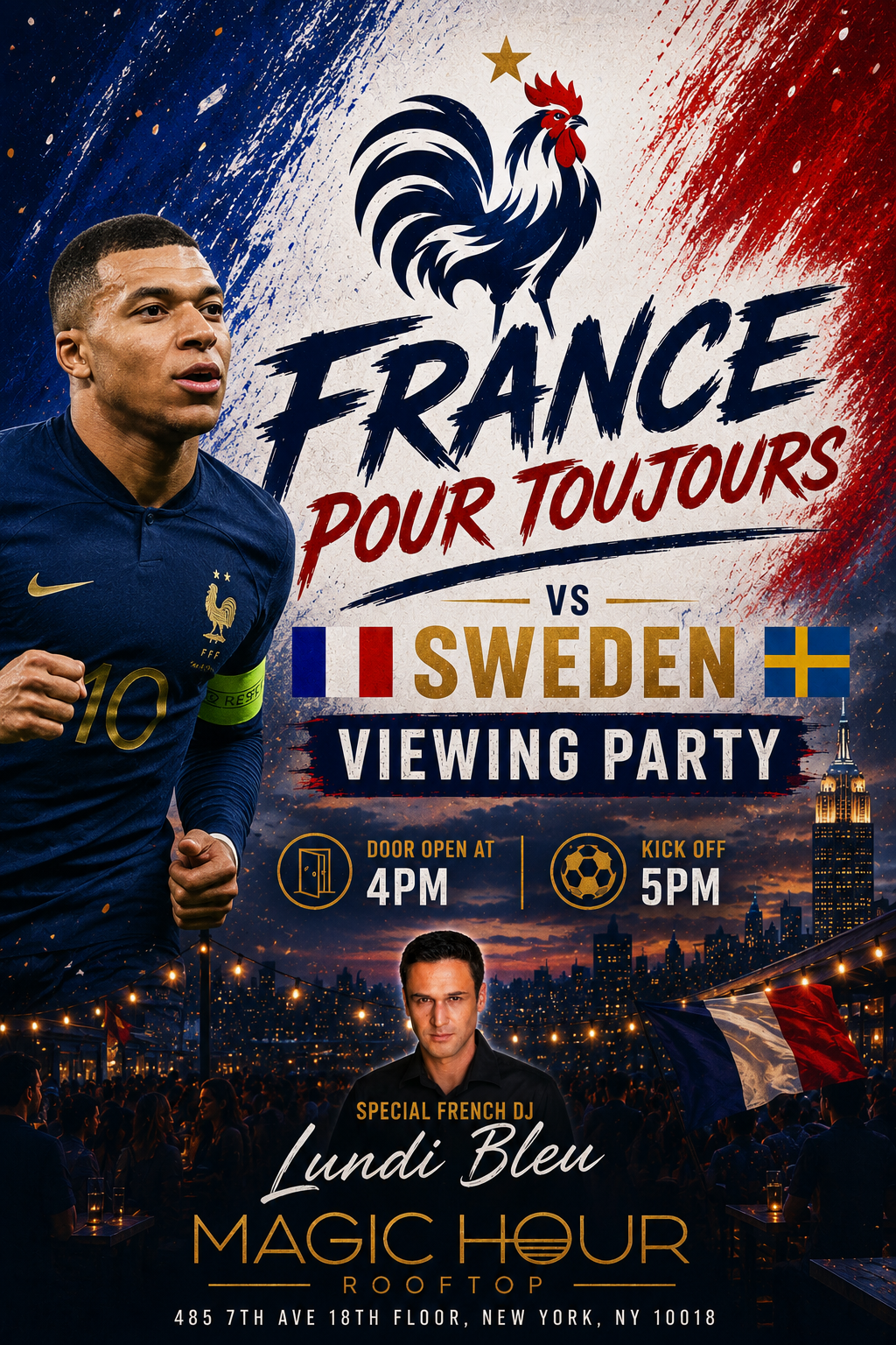 France π«π· vs Sweden πΈπͺ 6/30 Rooftop Viewing event