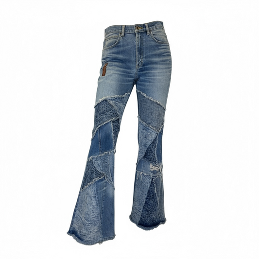 1 of 1 Mixed toned  patach work flare pants