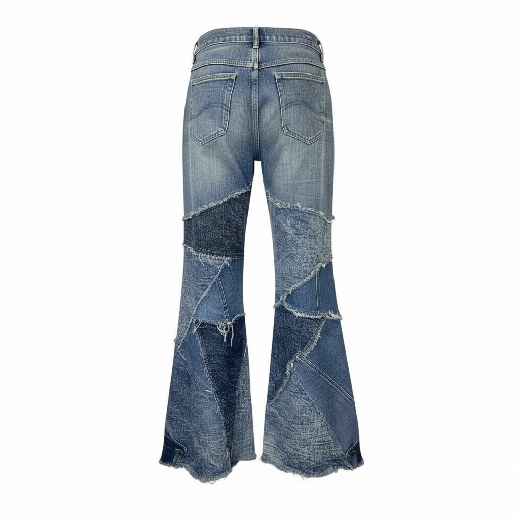 1 of 1 Mixed toned  patach work flare pants