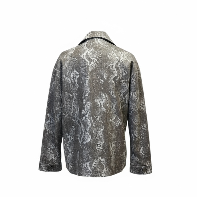 1 of 1 Navy Snake print denim shirt